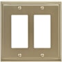 Amerock Mulholland Double Rocker / GFI Outlet Wall Plate Golden Champagne