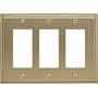 Amerock Mulholland Triple Rocker / GFI Outlet Wall Plate Golden Champagne