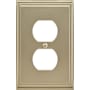 Amerock Mulholland Single Gang Duplex Outlet Wall Plate Golden Champagne
