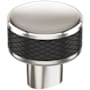 Amerock Bronx 1-1/4 Inch Mushroom Cabinet Knob Polished Nickel / Black Bronze