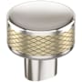 Amerock Bronx 1-1/4 Inch Mushroom Cabinet Knob Polished Nickel / Golden Champagne