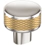 Amerock Bronx 1-1/4 Inch Mushroom Cabinet Knob Polished Nickel / Champagne Bronze