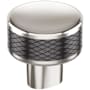 Amerock Bronx 1-1/4 Inch Mushroom Cabinet Knob Polished Nickel / Gunmetal