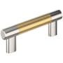 Amerock Bronx 3-3/4 Inch Center to Center Bar Cabinet Pull Polished Nickel / Champagne Bronze