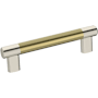 Amerock Bronx 5-1/16 Inch Center to Center Bar Cabinet Pull Polished Nickel / Golden Champagne