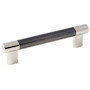 Amerock Bronx 5-1/16 Inch Center to Center Bar Cabinet Pull Polished Nickel / Gunmetal