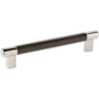 Amerock Bronx 6-5/16 Inch Center to Center Bar Cabinet Pull Polished Nickel / Black Bronze