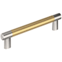 Amerock Bronx 6-5/16 Inch Center to Center Bar Cabinet Pull Polished Nickel / Champagne Bronze