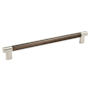 Amerock Bronx 10-1/16 Inch Center to Center Bar Cabinet Pull Satin Nickel / Oil Rubbed Bronze