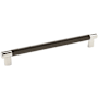 Amerock Bronx 10-1/16 Inch Center to Center Bar Cabinet Pull Polished Nickel / Black Bronze