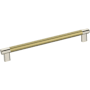 Amerock Bronx 10-1/16 Inch Center to Center Bar Cabinet Pull Polished Nickel / Golden Champagne