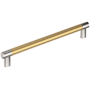 Amerock Bronx 10-1/16 Inch Center to Center Bar Cabinet Pull Polished Nickel / Champagne Bronze