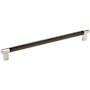 Amerock Bronx 12-5/8 Inch Center to Center Bar Cabinet Pull Polished Nickel / Black Bronze