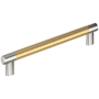 Amerock Bronx 8 Inch Center to Center Bar Cabinet Pull Polished Nickel / Champagne Bronze
