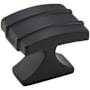 Amerock Davenport 1-1/4 Inch Rectangular Cabinet Knob Matte Black