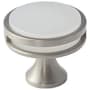 Amerock Oberon 1-3/8 Inch Mushroom Cabinet Knob Satin Nickel / Frosted Acrylic