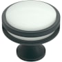 Amerock Oberon 1-3/8 Inch Mushroom Cabinet Knob Matte Black / Frosted