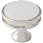 Amerock Oberon 1-3/8 Inch Mushroom Cabinet Knob Polished Nickel / Frosted Acrylic