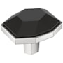 Amerock Carrione 1-3/8 Inch Geometric Cabinet Knob Black Bronze / Polished Chrome