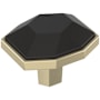 Amerock Carrione 1-3/8 Inch Geometric Cabinet Knob Black Bronze / Golden Champagne