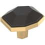 Amerock Carrione 1-3/8 Inch Geometric Cabinet Knob Black Bronze / Champagne Bronze