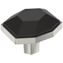 Amerock Carrione 1-3/8 Inch Geometric Cabinet Knob Black Bronze / Satin Nickel