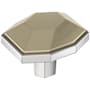 Amerock Carrione 1-3/8 Inch Geometric Cabinet Knob Golden Champagne / Polished Chrome