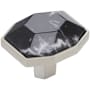 Amerock Carrione 1-3/8 Inch Geometric Cabinet Knob Marble Black / Satin Nickel