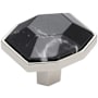 Amerock Carrione 1-3/8 Inch Geometric Cabinet Knob Marble Black / Polished Nickel