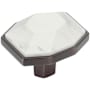 Amerock Carrione 1-3/8 Inch Geometric Cabinet Knob Marble White / Oil Rubbed Bronze