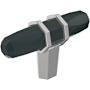 Amerock London 9/16 Inch Bar Cabinet Knob Black Bronze / Polished Chrome