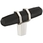 Amerock London 9/16 Inch Bar Cabinet Knob Black Bronze / Polished Nickel