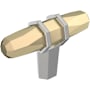 Amerock London 9/16 Inch Bar Cabinet Knob Golden Champagne / Polished Chrome