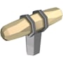 Amerock London 9/16 Inch Bar Cabinet Knob Golden Champagne / Black Chrome