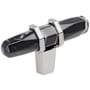 Amerock London 9/16 Inch Bar Cabinet Knob Marble Black / Polished Chrome