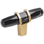Amerock London 9/16 Inch Bar Cabinet Knob Marble Black / Champagne Bronze