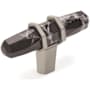 Amerock London 9/16 Inch Bar Cabinet Knob Marble Black / Satin Nickel
