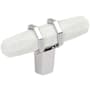 Amerock London 9/16 Inch Bar Cabinet Knob Marble White / Polished Chrome