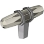 Amerock London 9/16 Inch Bar Cabinet Knob Polished Nickel / Black Chrome