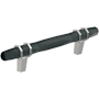 Amerock London 3-3/4 Inch Center to Center Bar Cabinet Pull Black Bronze / Polished Chrome