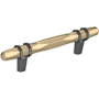 Amerock London 3-3/4 Inch Center to Center Bar Cabinet Pull Golden Champagne / Black Chrome