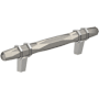 Amerock London 3-3/4 Inch Center to Center Bar Cabinet Pull Satin Nickel / Polished Chrome