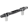 Amerock Carrione 3-3/4 Inch Center to Center Designer Cabinet Pull Marble Black / Polished Chrome