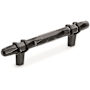 Amerock Carrione 3-3/4 Inch Center to Center Designer Cabinet Pull Marble Black / Black Bronze