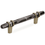 Amerock Carrione 3-3/4 Inch Center to Center Designer Cabinet Pull Marble Black / Golden Champagne