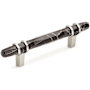 Amerock Carrione 3-3/4 Inch Center to Center Designer Cabinet Pull Marble Black / Polished Nickel