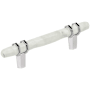 Amerock Carrione 3-3/4 Inch Center to Center Designer Cabinet Pull Marble White / Polished Chrome