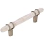 Amerock Carrione 3-3/4 Inch Center to Center Designer Cabinet Pull Marble White / Satin Nickel