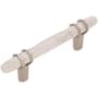 Amerock Carrione 3-3/4 Inch Center to Center Designer Cabinet Pull Marble White / Polished Nickel