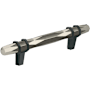 Amerock London 3-3/4 Inch Center to Center Bar Cabinet Pull Polished Nickel / Black Bronze